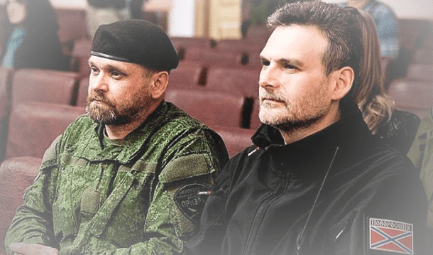 Mozgovoy y Markov en el Foro de Solidaridad Internacional celebrado a principios de mayo en Alchevsk