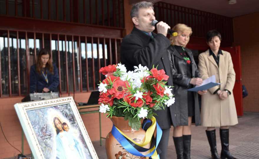 Yuriy Chopyk en un acto en Madrid de homenaje a Maidan y las fuerzas ATO. Febrero de 2015
