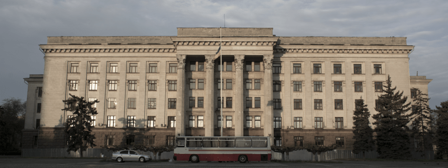 La Casa de los Sindicatos, la malñana del 3 de mayo de 2016.