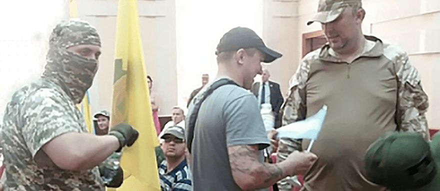 Algunos de los organizadores y participantes en la acción.