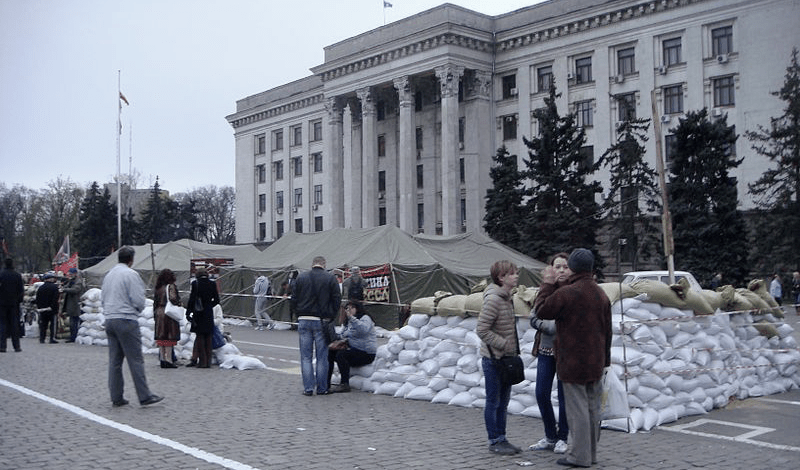 Campo de Kulikovo, Odessa. Campamento anti-Maidan, destruido el 2 de mayo.