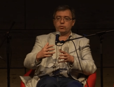 Oleksandr Sushko en su intervención de 2014 en el CCCB, Barcelona